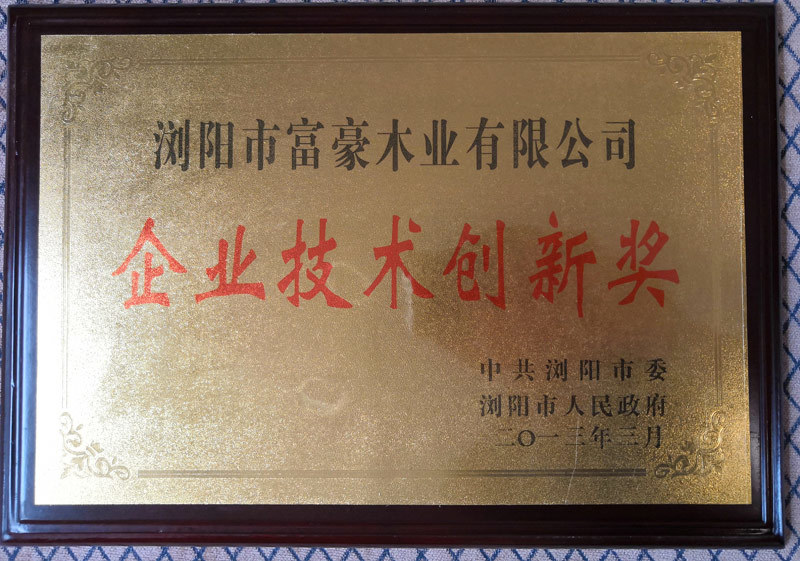 富豪木業(yè)企業(yè)技術(shù)創(chuàng)新獎